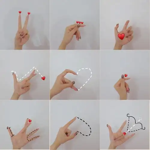 ins爱心手势在遥远的巴黎笔芯说爱你