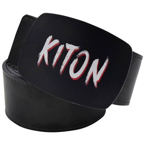 kiton 四季 钯金带扣 灰色小牛皮迷彩图案 手工腰带