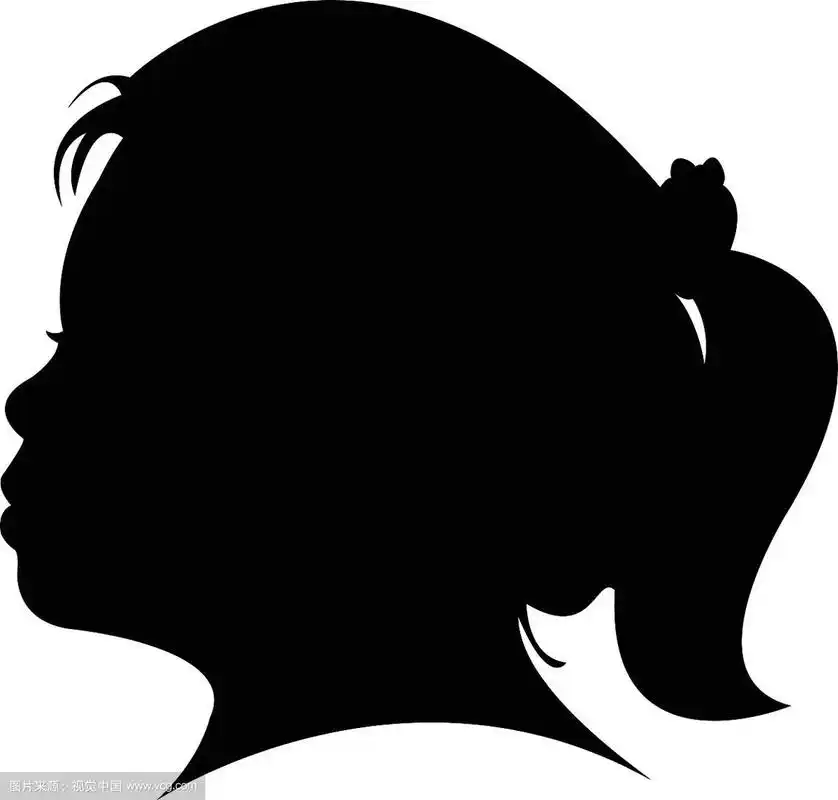 一个孩子的头部剪影