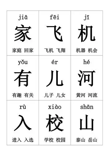 人教版一年级生字卡片可编辑打印带拼音及组词