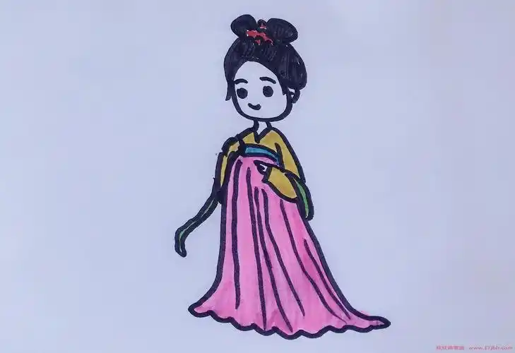 小美女简笔画古代小美女怎么画