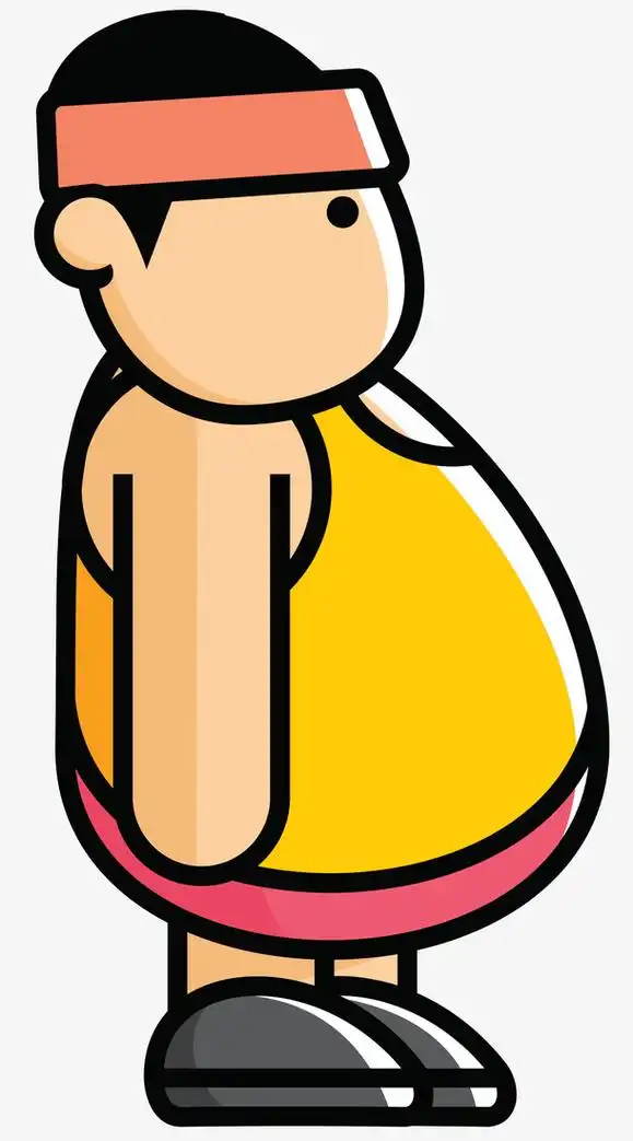 大肚子矢量卡通风格胖子