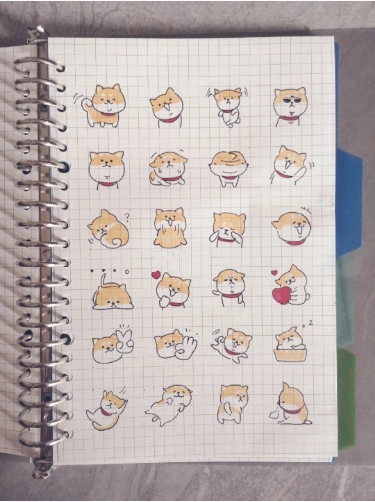 一只可爱小柴犬简笔画,萌萌哒