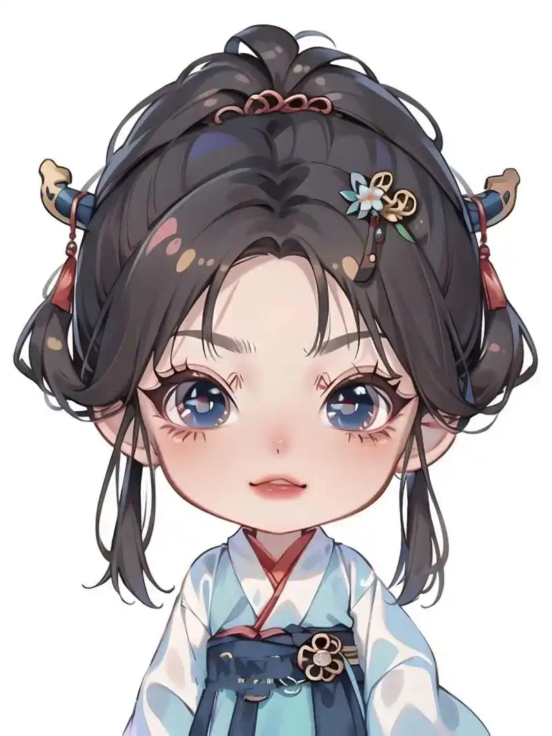 绘画素材 | q版古风少女动漫