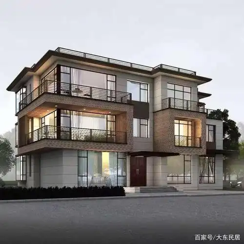 现代三层别墅,年轻人最喜欢的类型,时尚感现代感十足.