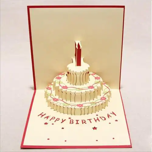 立体蛋糕生日贺卡制作教程