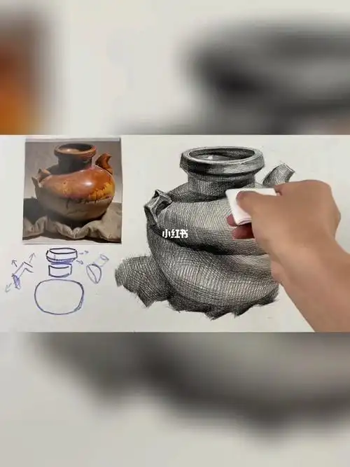 素描静物干货素描罐子的画法步骤2