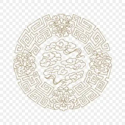 圆形古典花纹