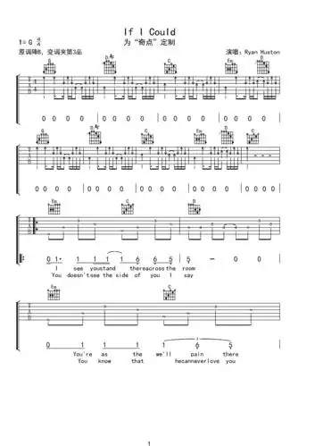 if i couldg调六线吉他谱-虫虫吉他谱免费下载