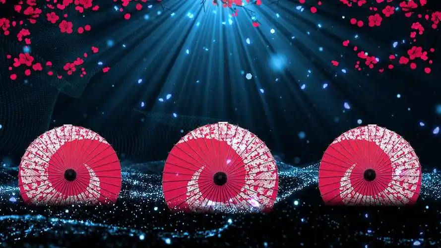 4k中国风油纸伞旋转唯美古典舞蹈背景mp4