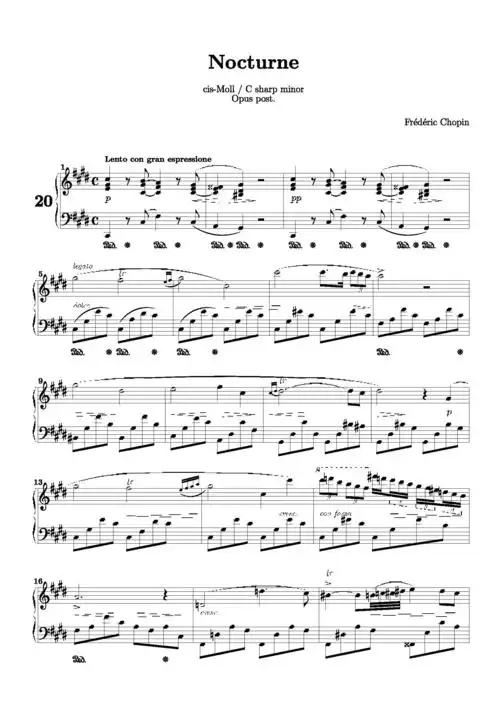 肖邦升c小调第二十一号夜曲