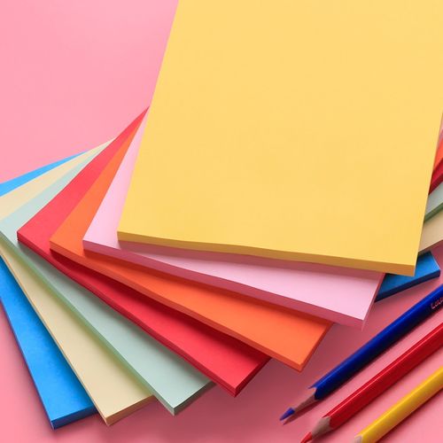 得力deli彩色复印纸粉色a4纸彩纸打印色粉红色蓝色红纸加厚80g混色100