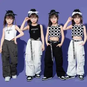 少儿街舞服hiphop儿童爵士舞套装童嘻哈架子鼓演出服练功夏季女