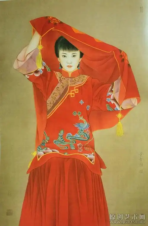 崔景哲作品《中国红系列·新娘2》