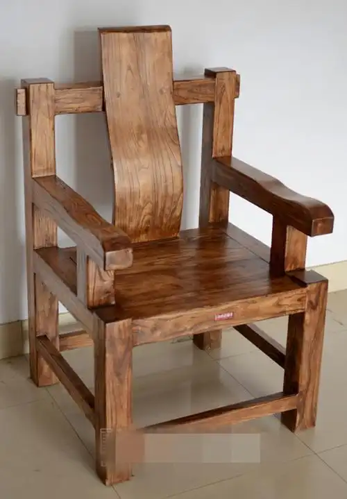 老榆木家用办公椅电脑椅老板椅靠背椅带扶手中式仿古实木椅子特价