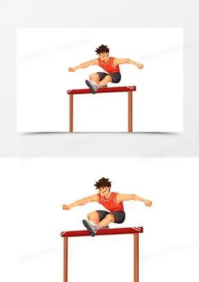 卡通手绘男子跨栏插画元素