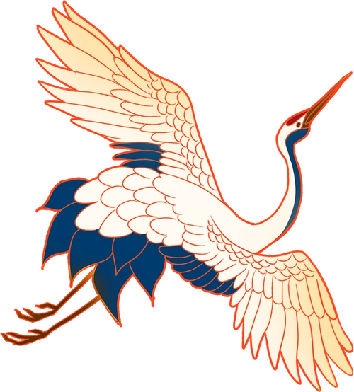 插画手绘仙鹤png