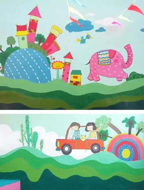 苗苗幼儿园墙绘 卡通可爱