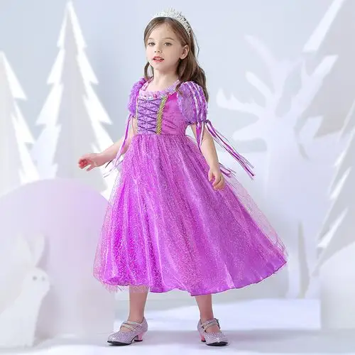 苏菲亚公主裙冰雪奇缘女童蓬蓬纱儿童cos演出服生日礼服连衣裙夏