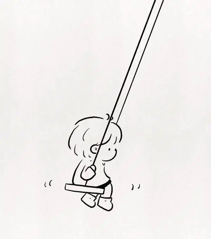 荡秋千的孩子.#简笔画 #治愈系 #情侣 #一学就会系列 # - 抖音