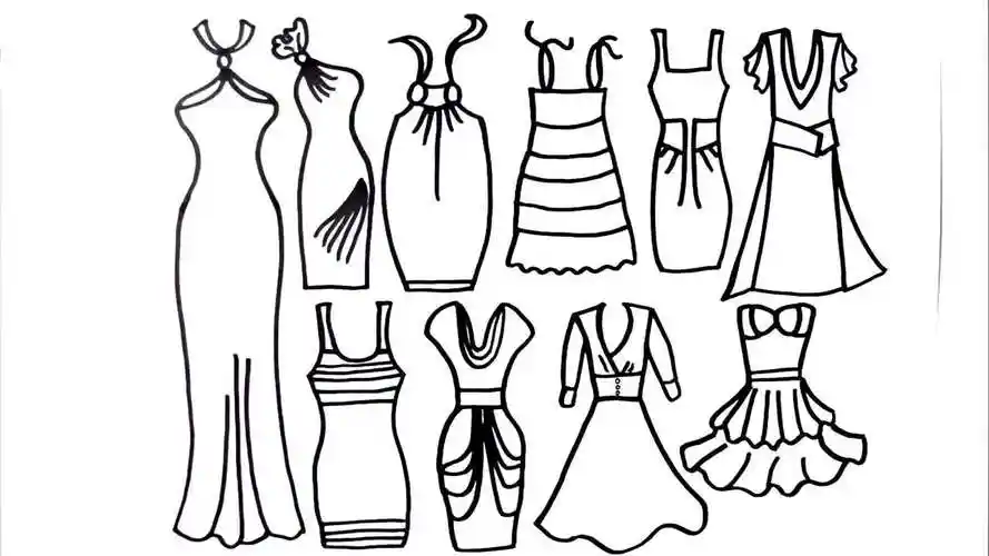 儿童涂鸦简笔画:彩色的漂亮裙子涂鸦