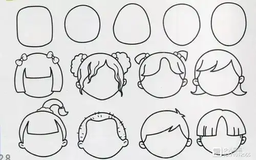 儿童创意纸版画上有特点的脸