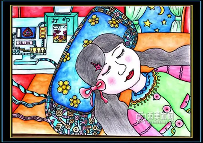 小学生三等奖科幻画梦境记录仪赏析