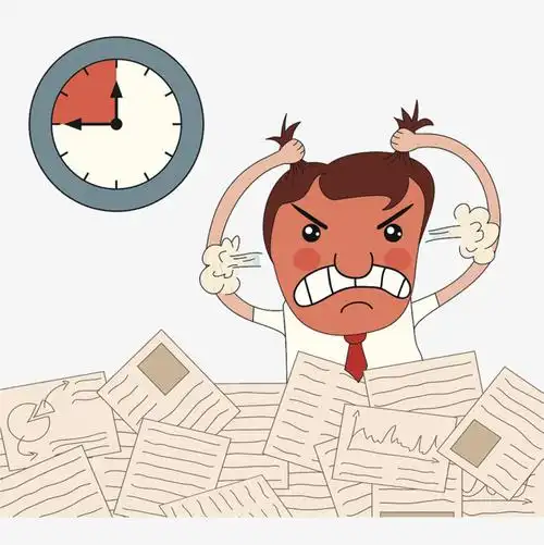 卡通插图着急抓住头发大叫