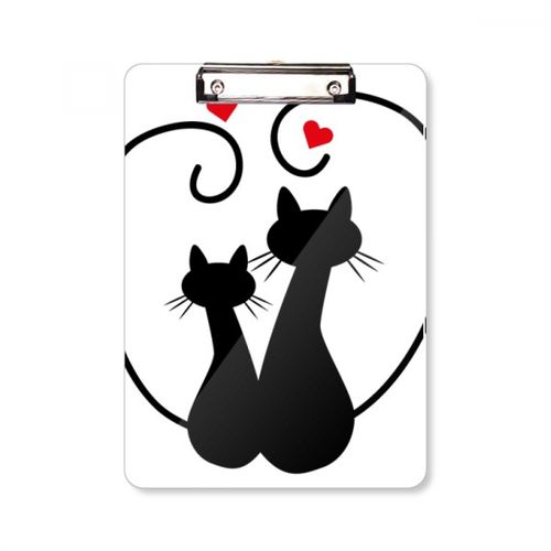 两只猫背影剪影爱心平头文件夹书写垫板考试a4