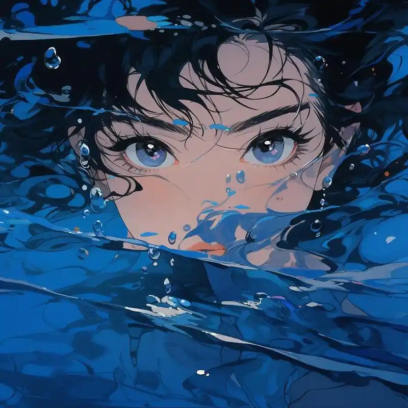蓝色系女孩动漫头像,清新唯美的少女气息!