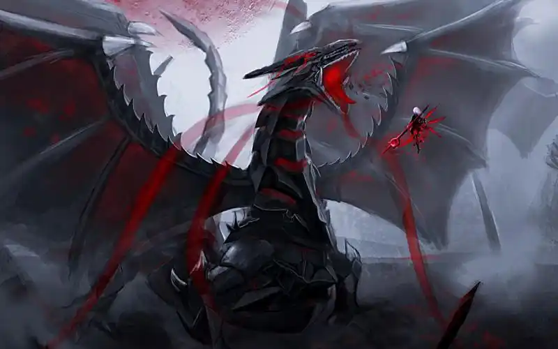 [ps板绘厚涂] 《龙种战争》 红眼黑龙?是我欧西里斯天空龙亚种哒!