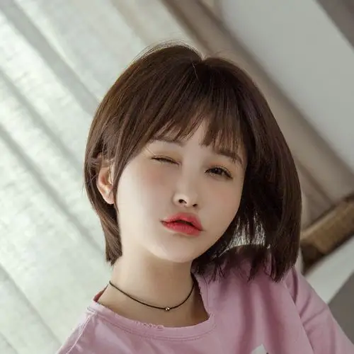 假发女短发bobo头学生圆脸修脸波波头网红黑色发套 弹力内网