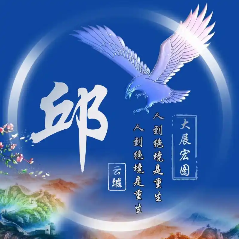 23张海蓝色大鹏展翅姓氏微信头像精致签名头像喜欢带走换上吧