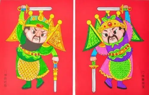 最简笔的门神手抄报最简单的手抄报