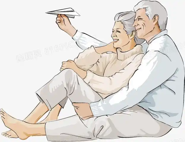 关键词:夫妻老年人纸飞机依偎卡通人物夕阳红图精灵为您提供幸福的