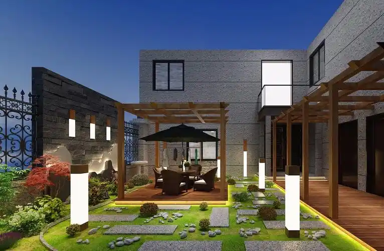 别墅花园庭院 效果图案例|空间|家装设计|qi18130086278 - 原创作品