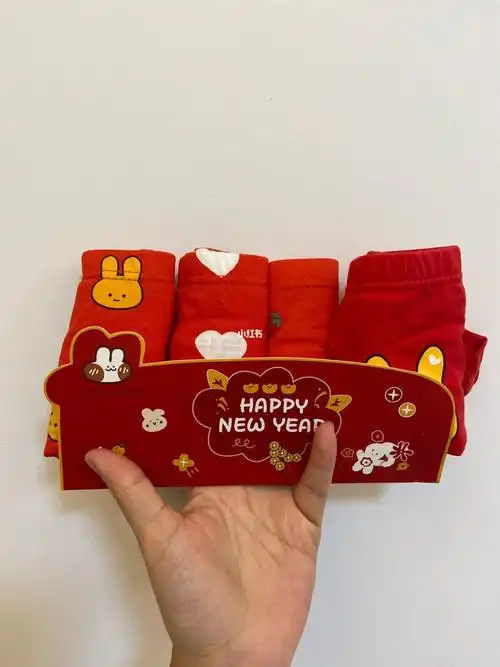 兔宝宝新年红色内裤红运当头