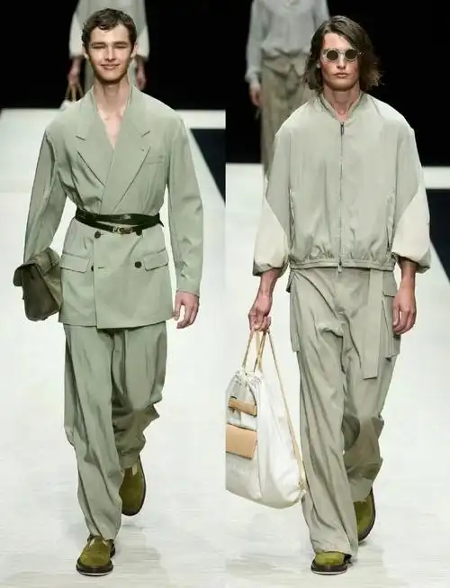 秀场上的#自然系氧气穿搭##男装周趋势搭配#  fendi 2025春夏男装系列