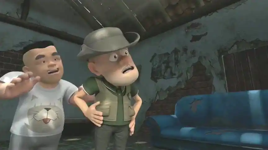 光头强对阵大马猴,不料二狗背后搞偷袭