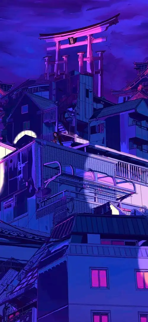 赛博朋克风插画手机壁纸