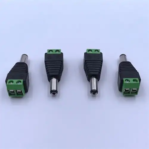 dc公头 免焊接dc头 dc5.5*2.1公转绿色端子 电源转接头 监控摄像