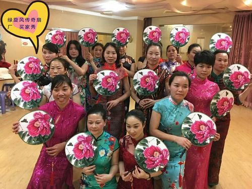 旗袍走秀双面团扇子24cm圆扇中国国风古典广场工艺扇