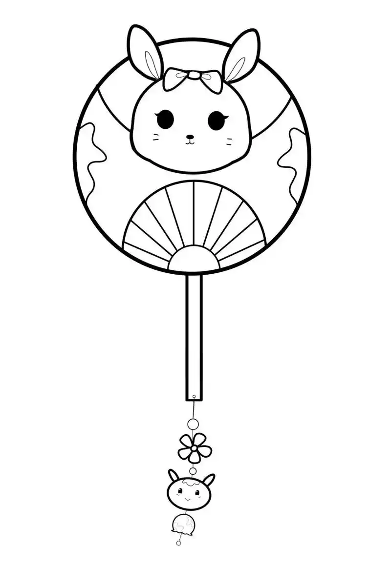 可爱小兔子团扇 简笔画 怎么会有这么可爱的扇子呀7815,粉兔兔