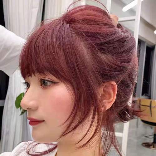 酒红色植物染发膏葡萄红海王红染发剂时尚显白盖白发自己在家染女