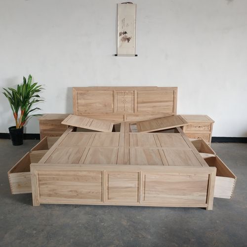 木床北方老榆纯实原木仿古床双人大卧室家具实木床