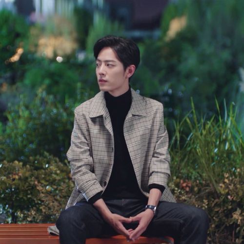 余生请多指教肖战顾魏同款格子风衣外套男中长款春秋休闲衣服夹克