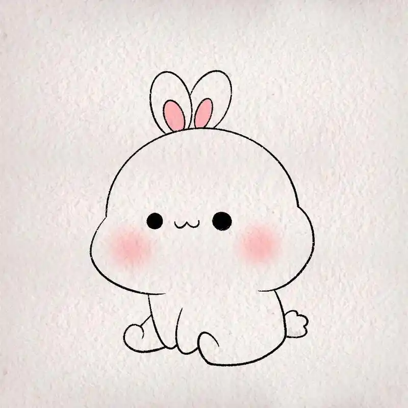 艾特你的好朋友给你画新年的第一只小兔子.#可爱头像 #简笔画 - 抖音