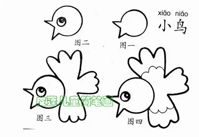 小鸟和小鸟的家怎么画的简笔画素材