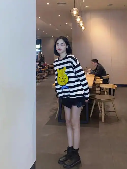 158 85斤|条纹小熊卫衣