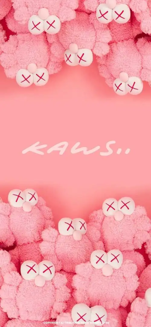 全屏手机锁屏壁纸粉粉粉kaws